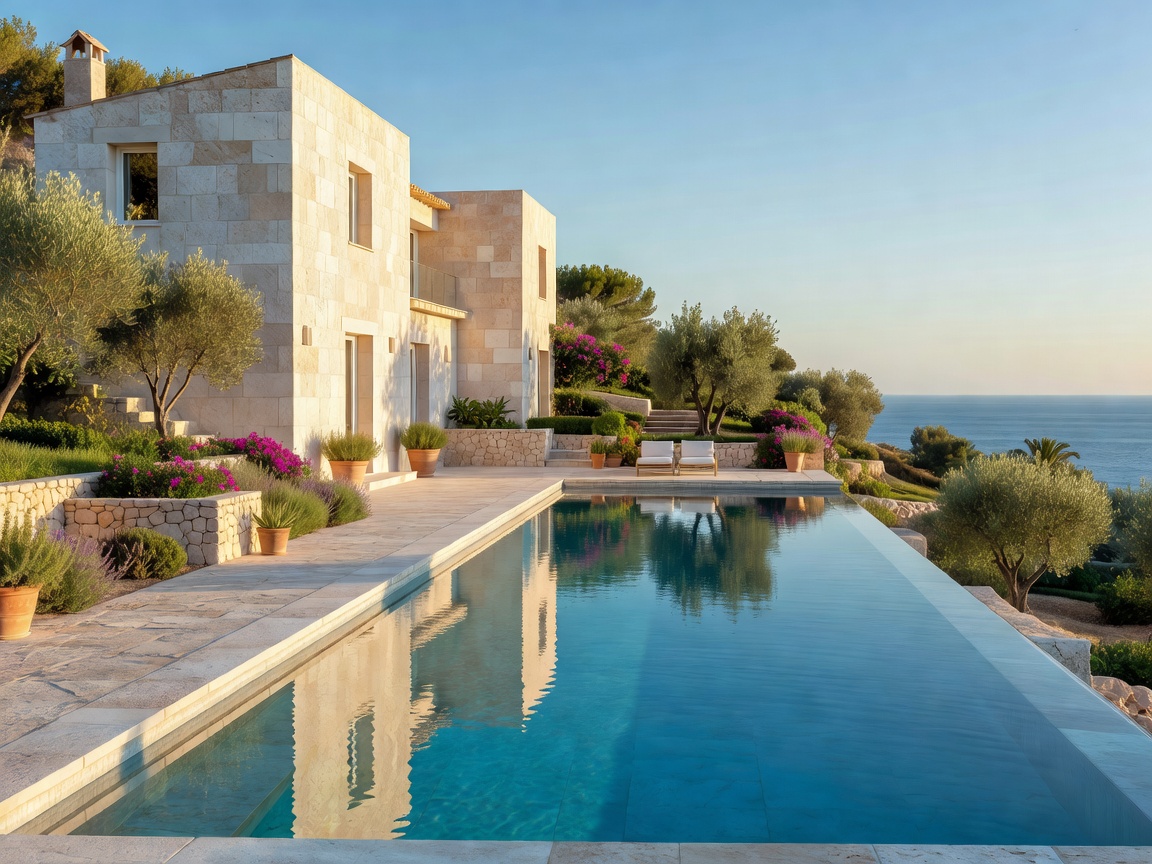 Son Vida Mallorca hillside estate with pale limestone walls and infinity pool