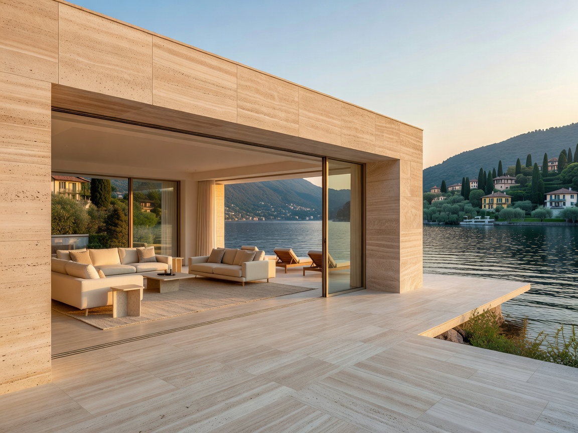 Villa Varenna Lake Como luxury travertine living pavilion